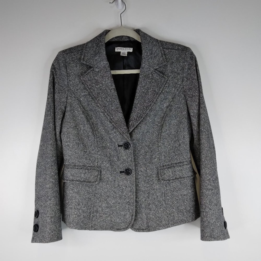 Pendleton Petite Notch Collar Two Button Wool Jac… - image 1